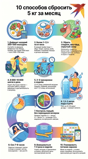 10 способов сбросить 5 кг за месяц