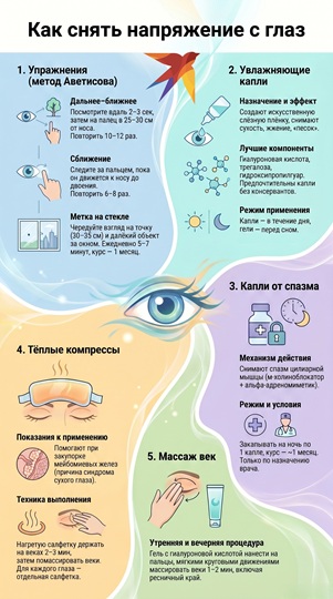 Как снять напряжение с глаз