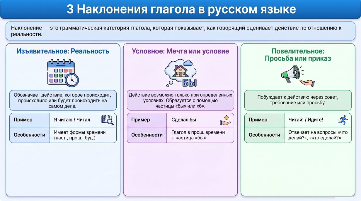 Наклонения глагола в русском языке