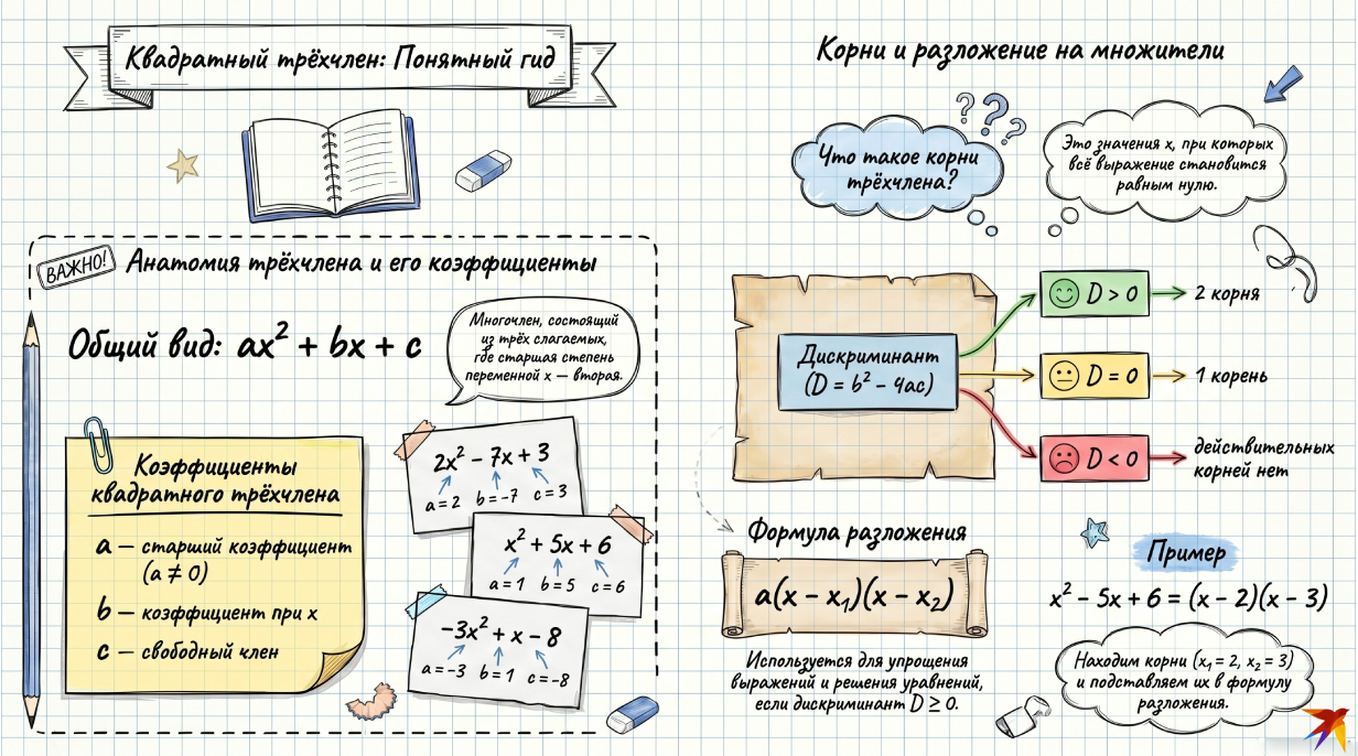 Квадратный трехчлен инфонрафика