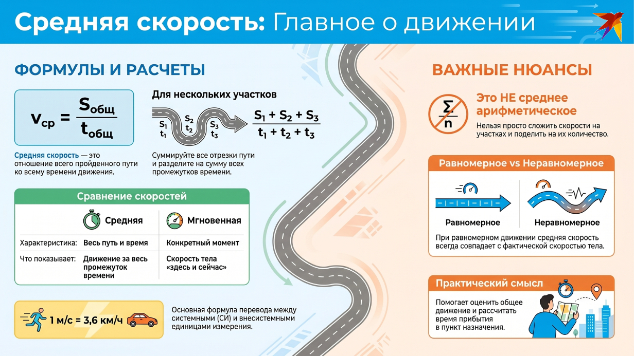 Средняя скорость инфографика