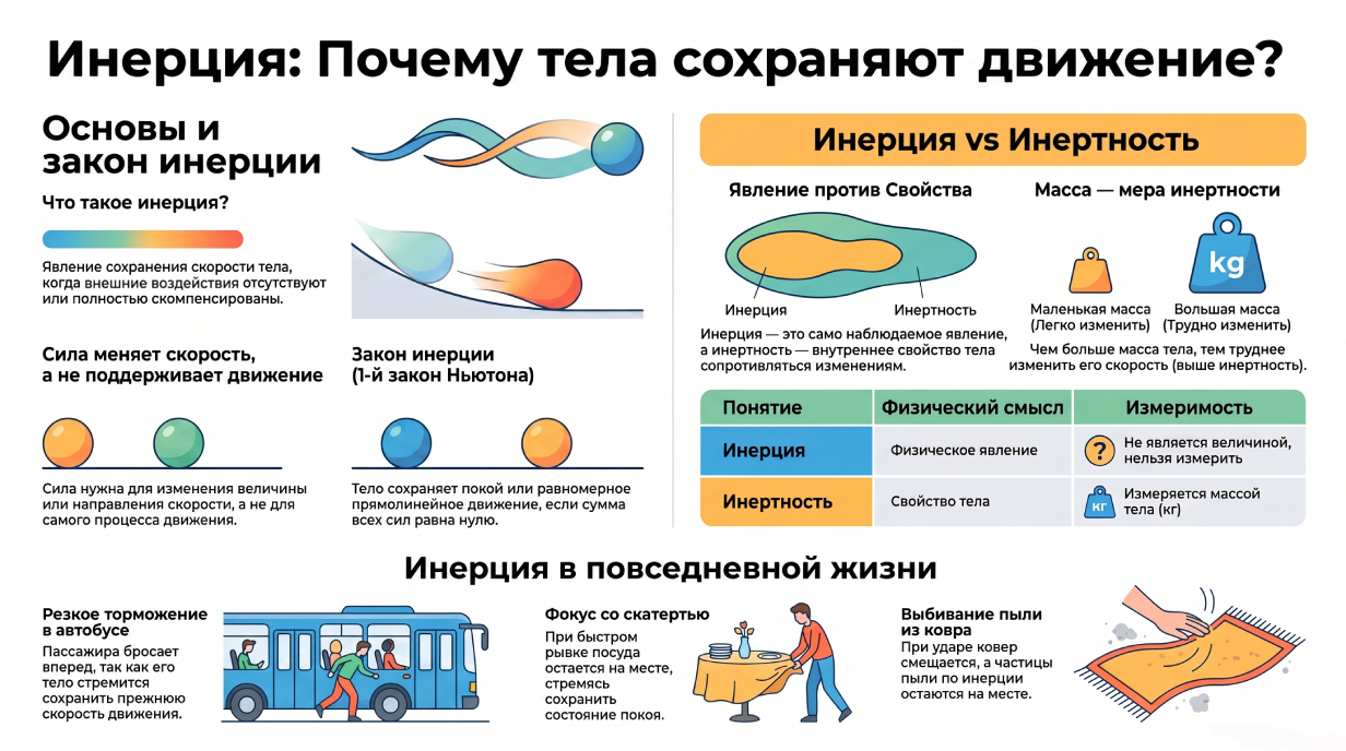 Инерция инфографика