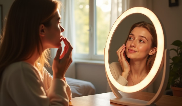 Настольное зеркало с подсветкой