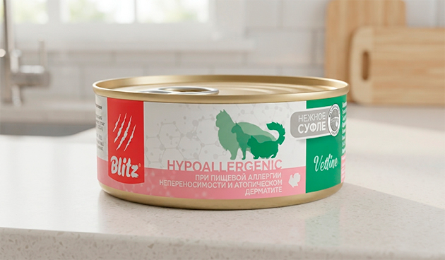 Влажный корм Blitz Vetline Hypoallergenic с индейкой