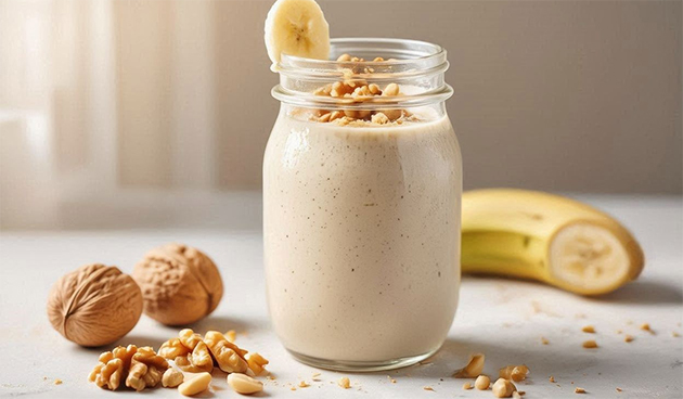 Смузи с бананом и орехами
