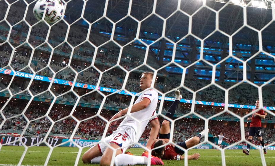 Форвард датчан Каспер Дольберг забил в ворота чехов второй мяч  в четвертьфинале Евро-2020. Фото: Reuters