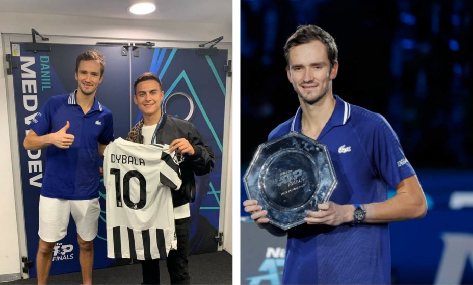 Даниил Медведев встретился с Паоло Дибалой после финала Итогового турнира ATP. Фото: Reuters, Twitter Медведева