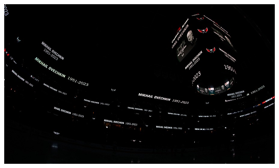 На арене «Вашингтона» почтили память отца Александра Овечкина. Фото: Reuters