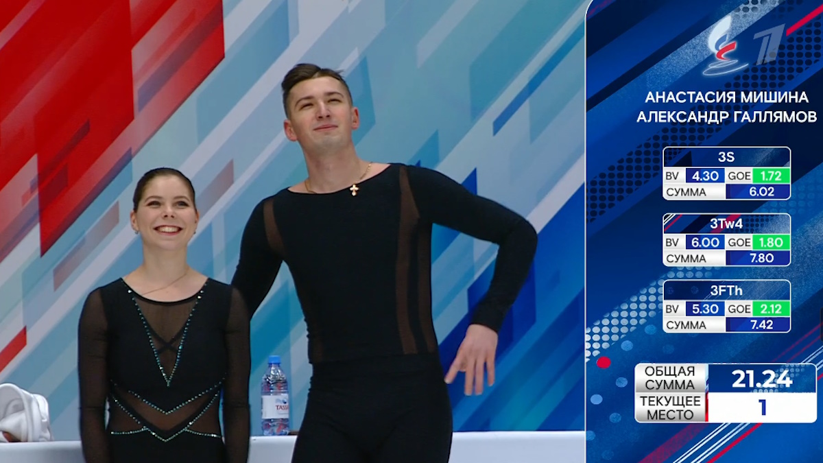 Анастасия Мишина и Александр Галлямов. Фото: стоп-кадр прямого эфира