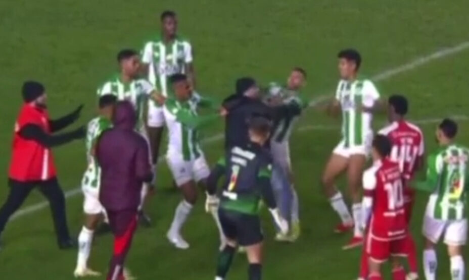 Футболист ударил фаната в Бразилии, снимок экрана