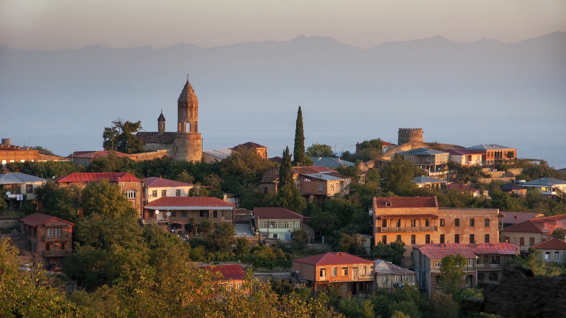 Вид на жилые дома города Сигнахи.